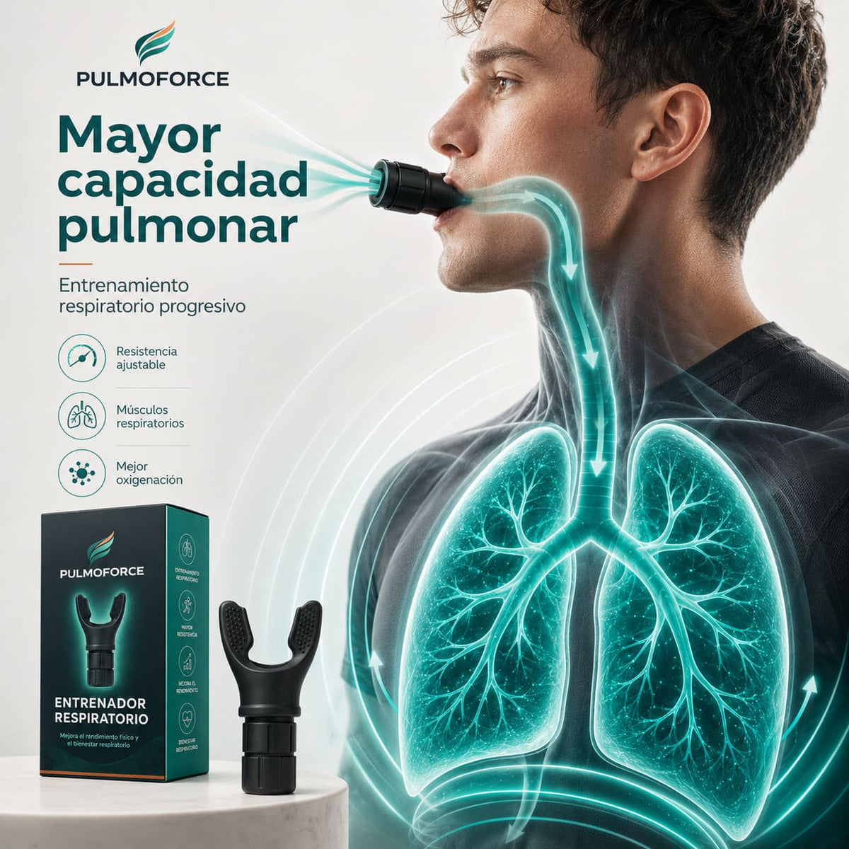 PULMOFORCE - Entrenador Respiratorio - Mejora en 14 dias