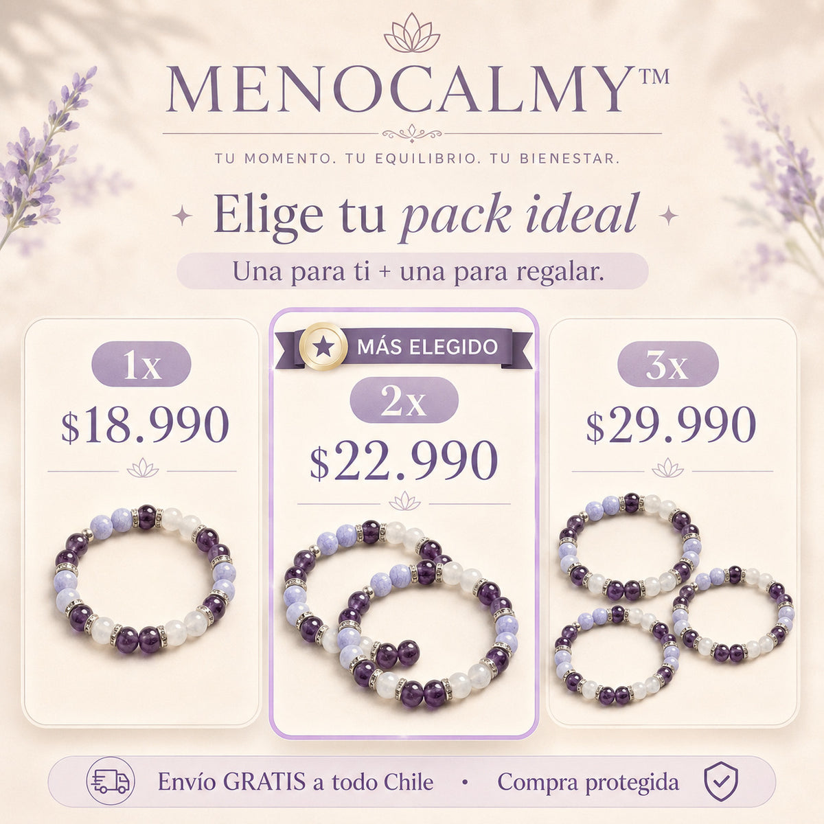 MENOCALMY™ – Pulsera Mineral para el Bienestar en la Menopausia