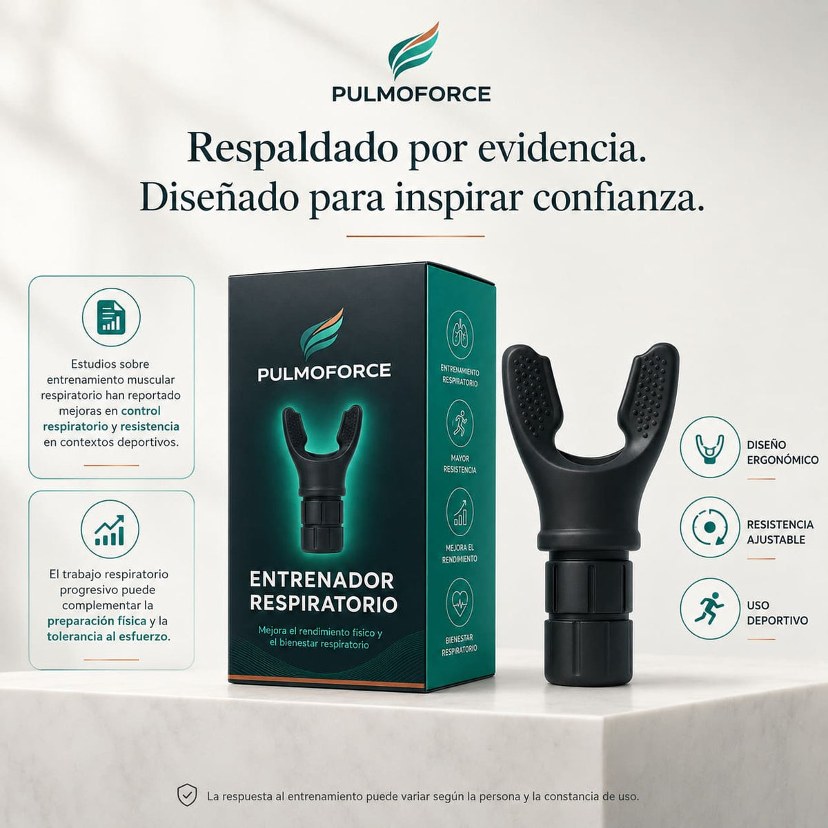 PULMOFORCE - Entrenador Respiratorio - Mejora en 14 dias